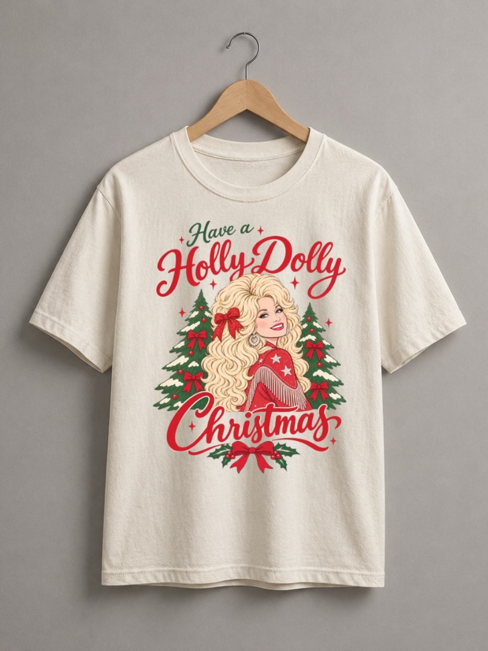 Off White 'Holly Dolly' Christmas Graphic Tee